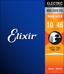 ELIXIR 12052 Light Electric Nickel Plated Steel With Nanoweb Coating 10-46
