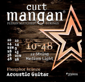 Curt Mangan 39001 Phosphor Bronze Light set 10-48, 12 String