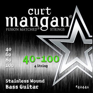 Curt Mangan Stainless Wound 4-String Bass Guitar String Set 40-100