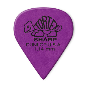 Dunlop 412-114 Purple 1.14mm Tortex® Sharp Guitar Pick