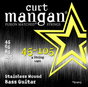 Curt Mangan Stainless Wound Light 4-String Bass Guitar String Set 45-105